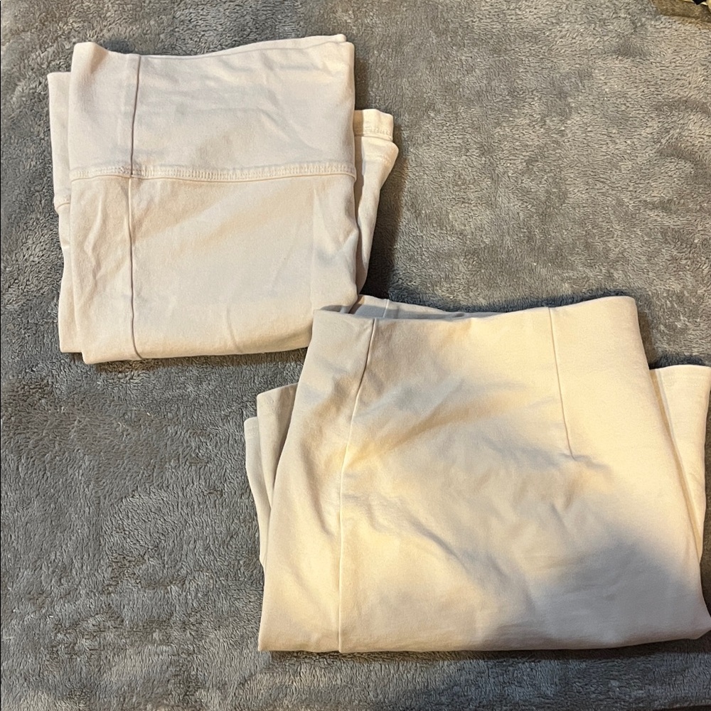 Two Piece Cream Mini Skirt and Tube Top